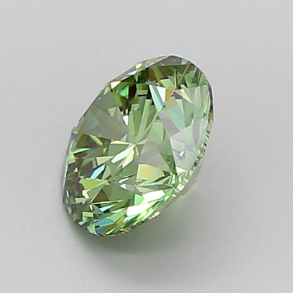 ROUND 1.01 CARAT FANCY VIVID GREEN VVS2 ID VG EX NONE