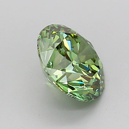 ROUND 1.01 CARAT FANCY VIVID GREEN VVS2 ID VG EX NONE