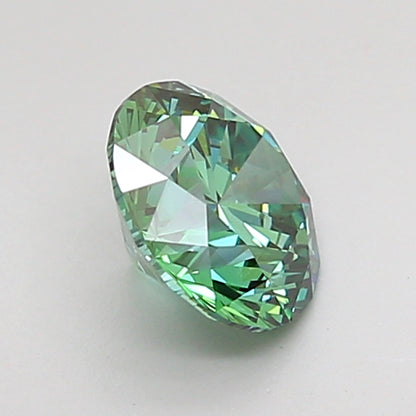 ROUND 1 CARAT FANCY VIVID GREEN VVS2 EX VG EX NONE