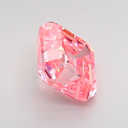 ASSCHER 1.05 CARAT FANCY VIVID PINK VVS1  VG VG SLIGHT