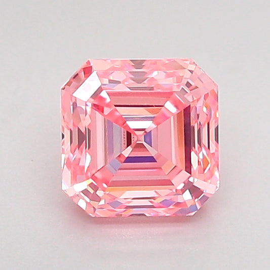 ASSCHER 1.05 CARAT FANCY VIVID PINK VVS1  VG VG SLIGHT