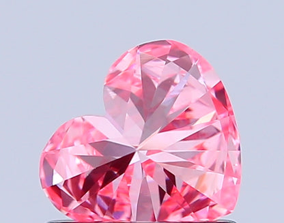 HEART 0.78 CARAT FANCY VIVID PINK VVS2  VG VG STRONG