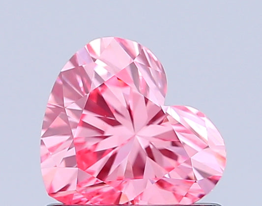 HEART 0.78 CARAT FANCY VIVID PINK VVS2  VG VG STRONG