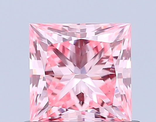 PRINCESS 0.75 CARAT FANCY VIVID PINK VVS2  VG EX STRONG