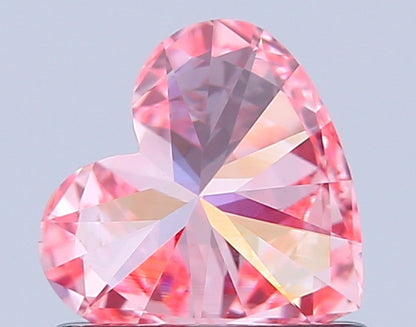 HEART 0.71 CARAT FANCY VIVID PINK VS1  VG EX STRONG
