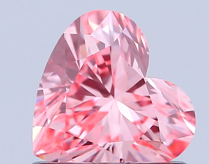 heart 0.71 carat fancy vivid pink vs1  vg ex strong