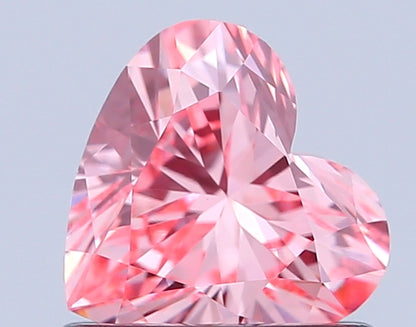 HEART 0.71 CARAT FANCY VIVID PINK VS1  VG EX STRONG