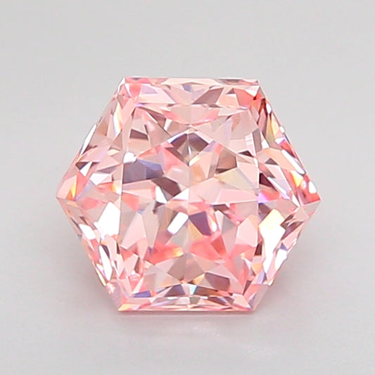 HEXAGONAL 1.54 CARAT FANCY INTENSE PINK VVS2  VG VG STRONG