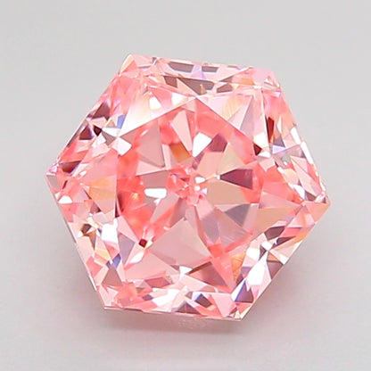 HEXAGONAL 2 CARAT FANCY VIVID PINK VVS2  VG VG STRONG