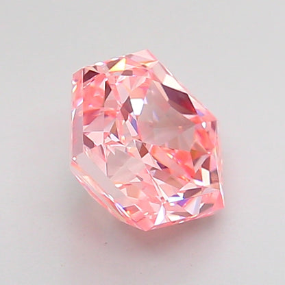 HEXAGONAL 1.59 CARAT FANCY VIVID PINK VVS2  VG EX STRONG
