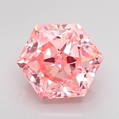 HEXAGONAL 1.59 CARAT FANCY VIVID PINK VVS2  VG EX STRONG