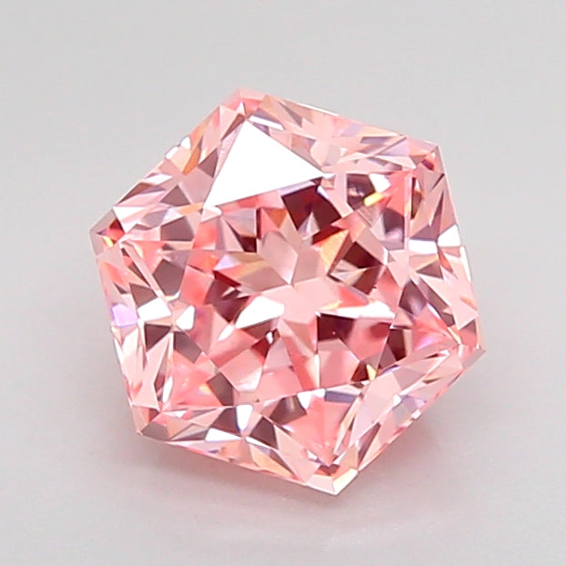hexagonal 1.6 carat fancy vivid pink vs1  vg vg strong