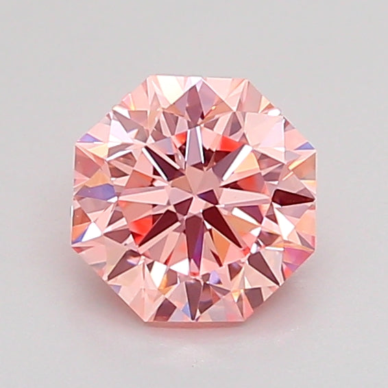 octagonal 0.95 carat fancy vivid pink vvs2  ex ex slight