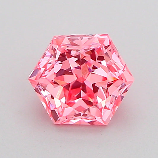 HEXAGONAL 0.99 CARAT FANCY VIVID PINK VVS2  VG VG STRONG