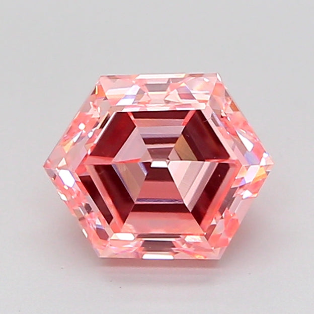 hexagonal 1.43 carat fancy vivid pink vs1  vg vg slight