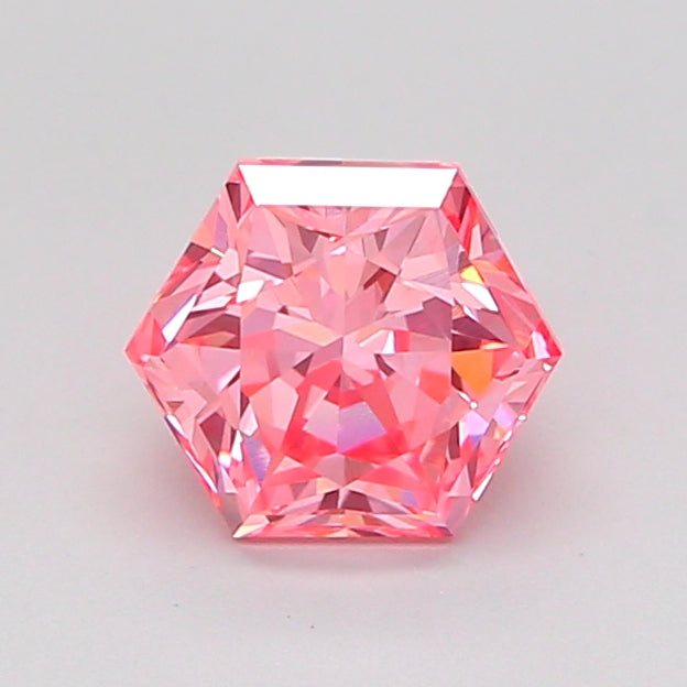 hexagonal 1.08 carat fancy vivid pink vvs2  vg vg strong