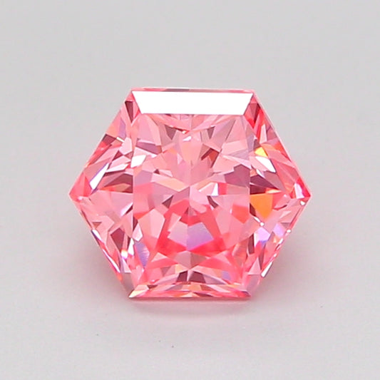 HEXAGONAL 1.08 CARAT FANCY VIVID PINK VVS2  VG VG STRONG