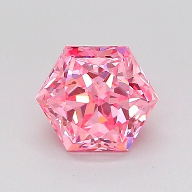 hexagonal 1.04 carat fancy vivid pink vvs2  vg vg slight