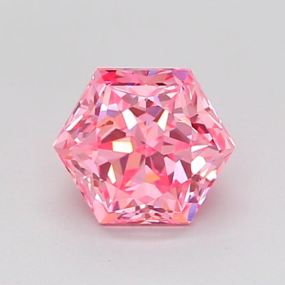 HEXAGONAL 1.04 CARAT FANCY VIVID PINK VVS2  VG VG SLIGHT