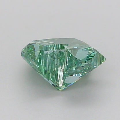 FREEFORM FACETED 1.09 CARAT FANCY VIVID GREEN VS1  EX EX NONE