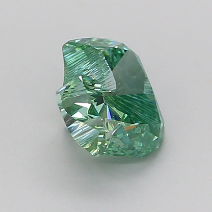 FREEFORM FACETED 1.09 CARAT FANCY VIVID GREEN VS1  EX EX NONE