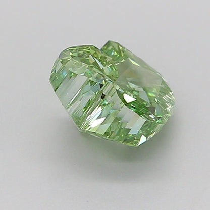 FREEFORM FACETED 1.17 CARAT FANCY VIVID GREEN VS1  VG VG VERY SLIGHT