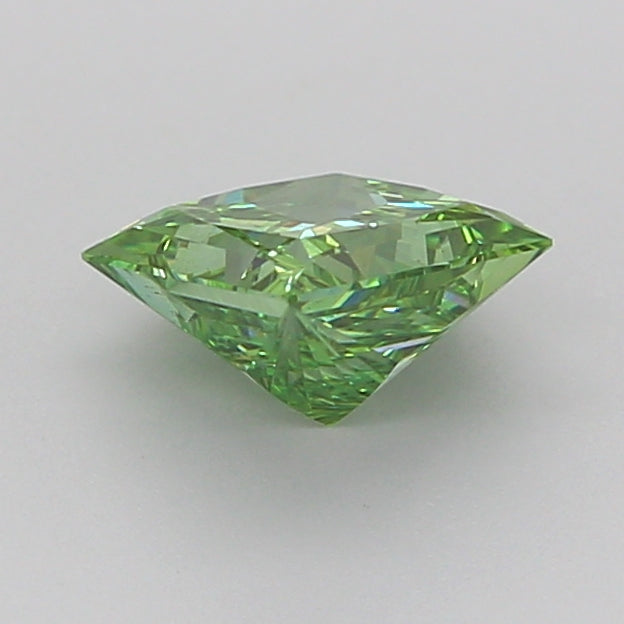 princess 1.02 carat fancy vivid green vs2  ex vg very slight