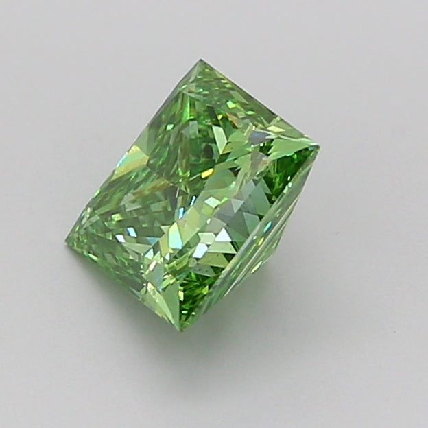 princess 1.02 carat fancy vivid green vs2  ex vg very slight
