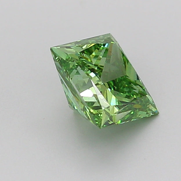 princess 1.02 carat fancy vivid green vs2  ex vg very slight
