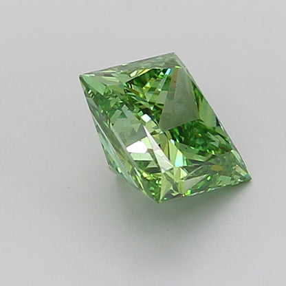 PRINCESS 1.02 CARAT FANCY VIVID GREEN VS2  EX VG VERY SLIGHT