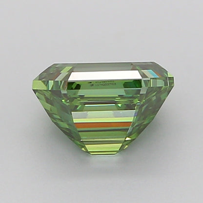 HEXAGONAL 1.51 CARAT FANCY VIVID GREEN VS1  VG VG VERY SLIGHT