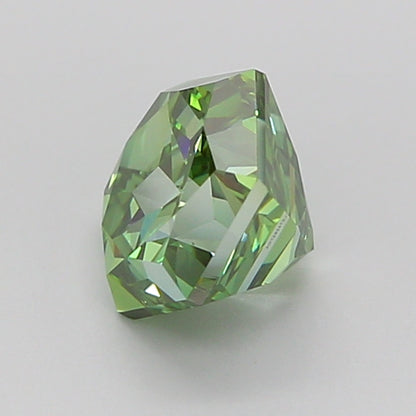 HEXAGONAL 1.5 CARAT FANCY VIVID GREEN VS1  VG VG VERY SLIGHT
