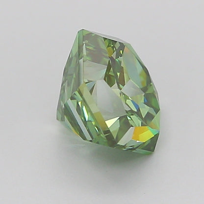 HEXAGONAL 1.5 CARAT FANCY VIVID GREEN VS1  VG VG VERY SLIGHT