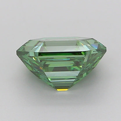 HEXAGONAL 1.51 CARAT FANCY VIVID GREEN VVS2  EX VG VERY SLIGHT