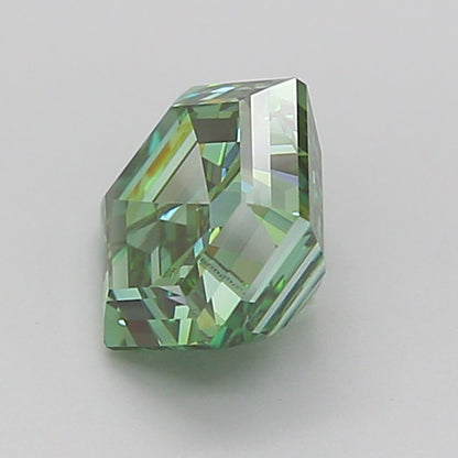 HEXAGONAL 1.51 CARAT FANCY VIVID GREEN VVS2  EX VG VERY SLIGHT