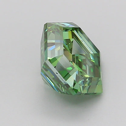 HEXAGONAL 1.51 CARAT FANCY VIVID GREEN VVS2  EX VG VERY SLIGHT