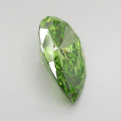 PEAR 1 CARAT FANCY VIVID GREEN VVS2  VG VG NONE