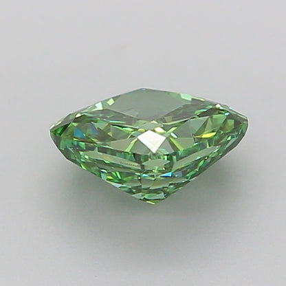 CUSHION 1.11 CARAT FANCY VIVID GREEN VVS2  VG VG NONE