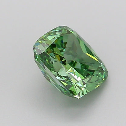 CUSHION 1.11 CARAT FANCY VIVID GREEN VVS2  VG VG NONE