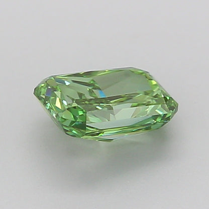 RADIANT 0.95 CARAT FANCY VIVID GREEN VS1  VG VG VERY SLIGHT