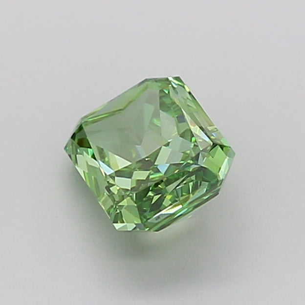 radiant 0.95 carat fancy vivid green vs1  vg vg very slight