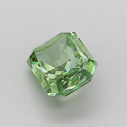 RADIANT 0.95 CARAT FANCY VIVID GREEN VS1  VG VG VERY SLIGHT