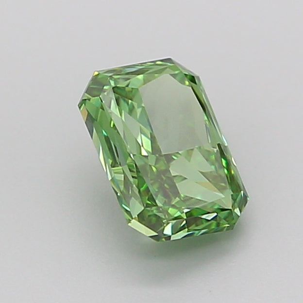 radiant 0.95 carat fancy vivid green vs1  vg vg very slight