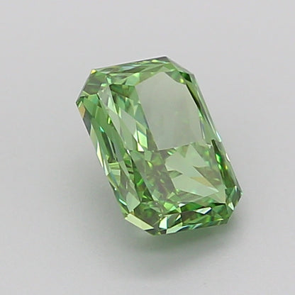 RADIANT 0.95 CARAT FANCY VIVID GREEN VS1  VG VG VERY SLIGHT