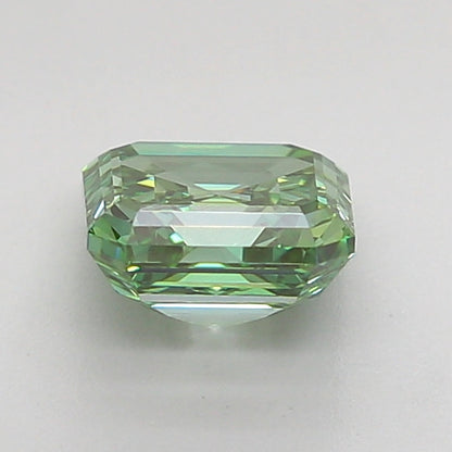 ASSCHER 1.05 CARAT FANCY VIVID GREEN VVS1  EX VG VERY SLIGHT
