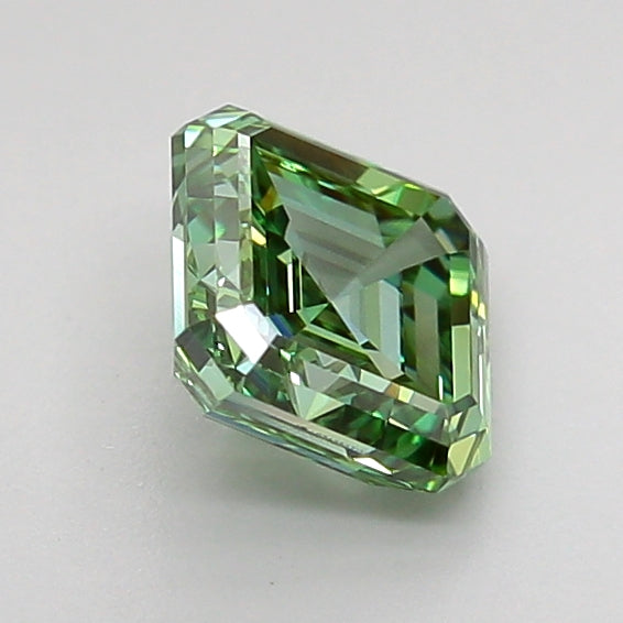 asscher 1.05 carat fancy vivid green vvs1  ex vg very slight
