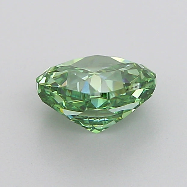 cushion 1.05 carat fancy vivid green vvs2  vg vg none