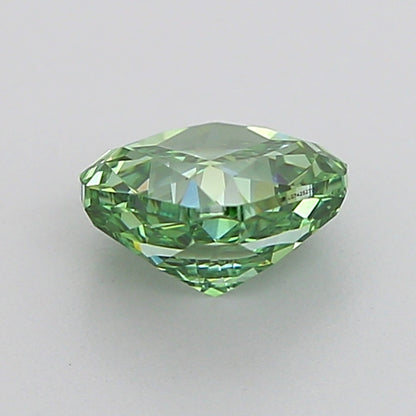 CUSHION 1.05 CARAT FANCY VIVID GREEN VVS2  VG VG NONE