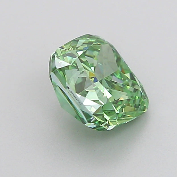 cushion 1.05 carat fancy vivid green vvs2  vg vg none