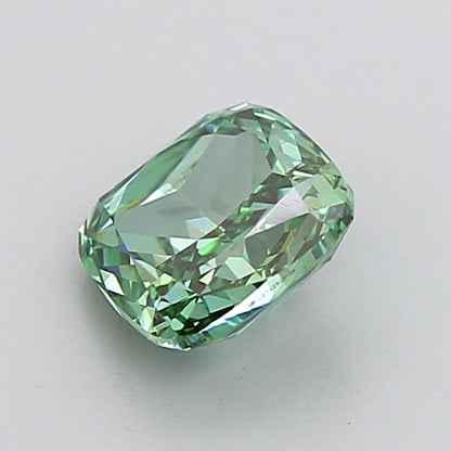 CUSHION 1 CARAT FANCY VIVID GREEN VVS1  VG VG VERY SLIGHT
